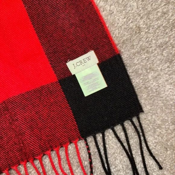 J. Crew Red and Black Scarf - Picture 4 of 4